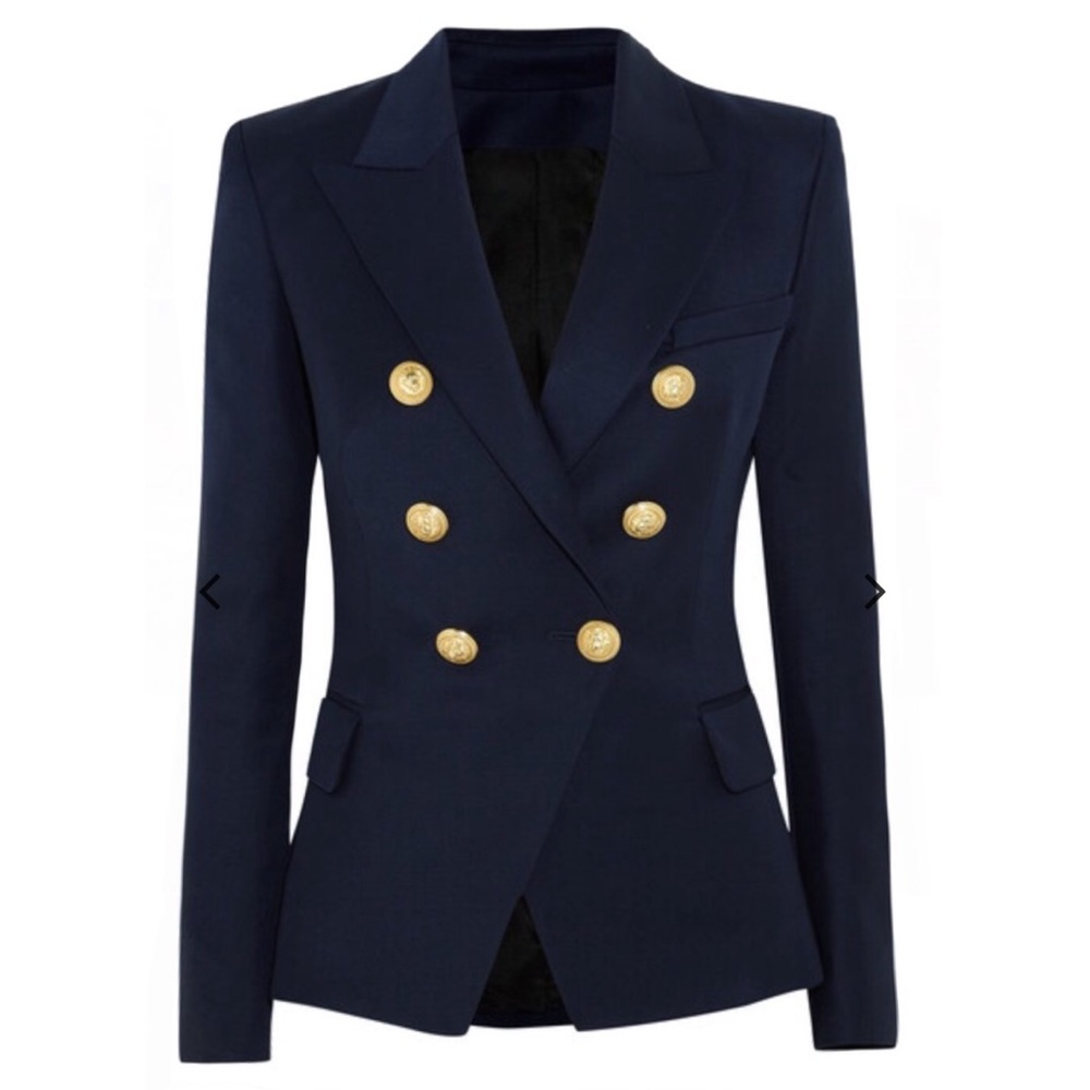 Balmain Inspired Blazer Navy Blue